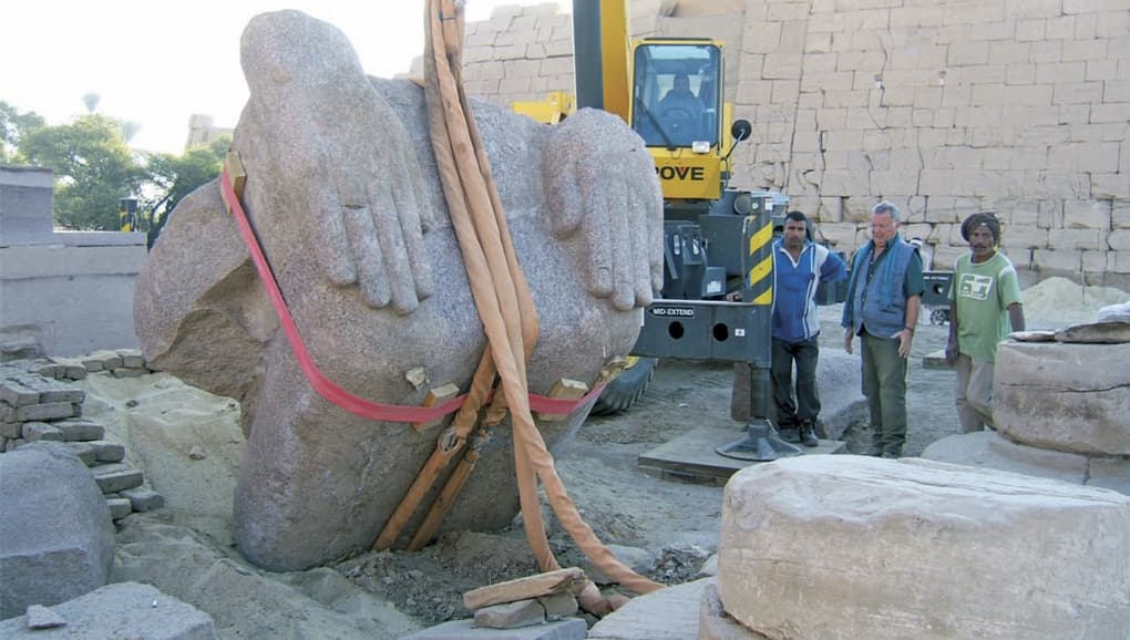 Travaux de restauration au Ramesseum